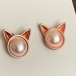 5/$10❤️❤️❤️NEW Cat Ear Faux Pearl Stud Earrings